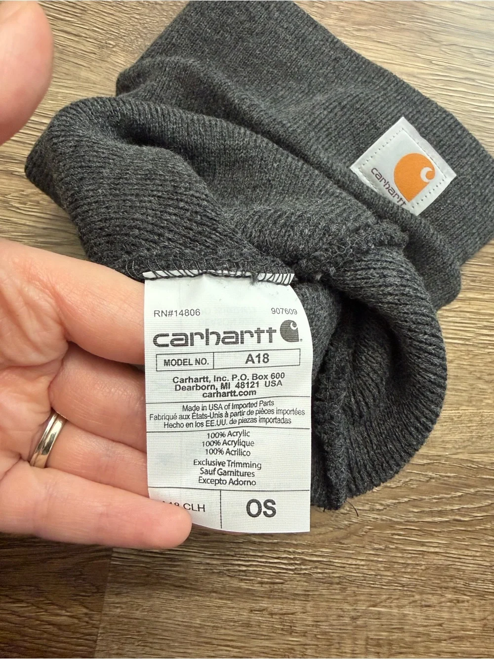 Carhartt one size fold over beanie